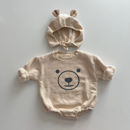 Cream Bear Bubble Romper