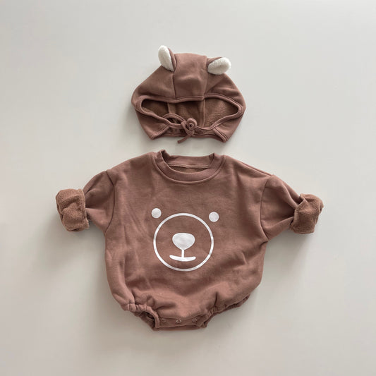 Chocolate Bear Bubble Romper