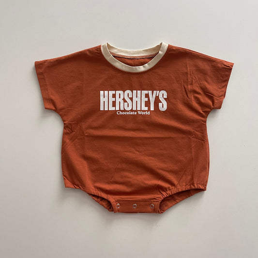 Burnt Orange Hershey Bubble Romper